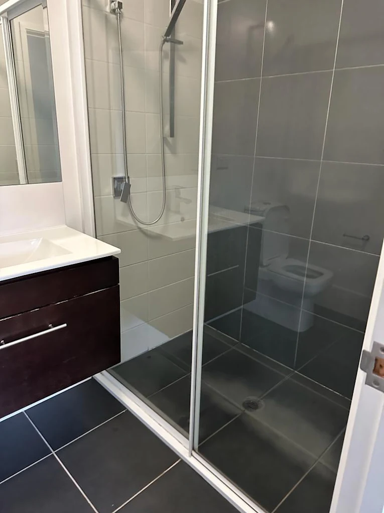 Bathroom shower and toilet
